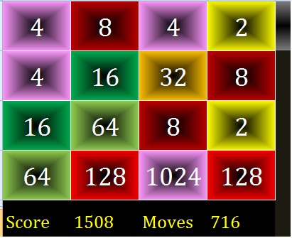 sliding number puzzle game 2048