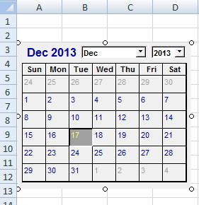 Working With Calendar Control In Excel Worksheets