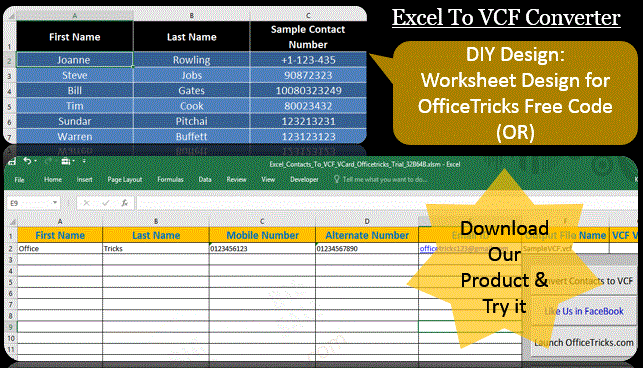 Excel to VCF VBA - VCard Generator - Excel to vCard Converter