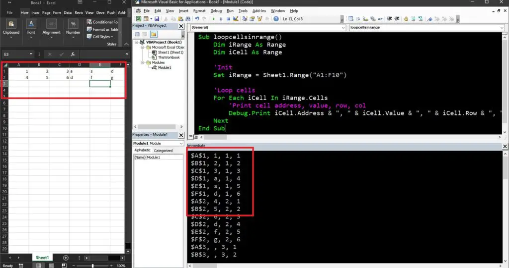 Excel VBA Code to Loop thru Each cell in a range - For command